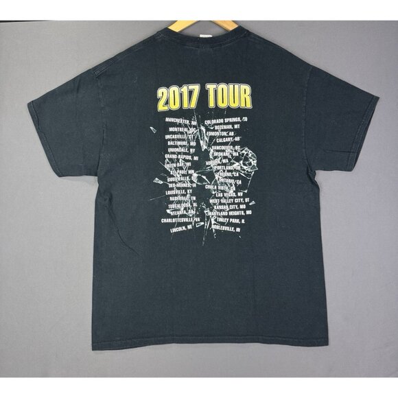 Vintage Y2K Band Tee Concert Def Leppard Poison XXX Tesla Black Shirt Large Tour - Picture 2 of 11